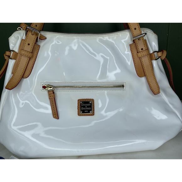 Dooney & Bourke Pocketbook White Patent Leather Large Nina Handbag - Picture 6 of 16